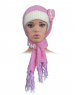 Women Woolen Muffler and Cap for Women pink